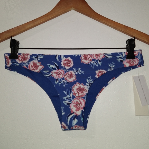 NWT RAISINS Isla Blue Floral Bikini - Picture 5 of 9